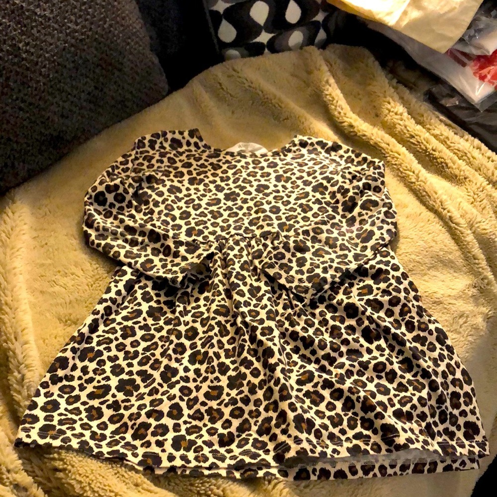 🎉4 for $20 H&M Long Sleeve Leopard Print Dress, size 4-6 years